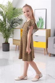 img 2 attached to 👗 GORLYA Girl's Flutter Sleeve A-Line Swing Party Dress: Fun & Functional with Pockets, Ages 4-12