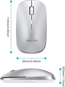 img 3 attached to OMOTON Ultra-Slim Bluetooth Mouse for iPad and iPhone - Dual-Mode (BT 3.0 + BT 5.0), 3 Adjustable DPI - Compatible with iPad, Laptop, PC, Notebook, Mac Series and More (Silver)