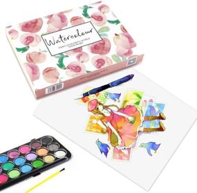 img 1 attached to Pralb 2Pack Watercolor Postcards, High-Quality 5x7 inch Watercolor Postcards, 100lb Cold Pressed Paper, Including Peach Painting Box, Great for Valentine's Day, Teacher's Day, Christmas, Thanksgiving Day - 80 Sheets in Total