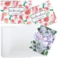 pralb 2pack watercolor postcards, high-quality 5x7 inch watercolor postcards, 100lb cold pressed paper, including peach painting box, great for valentine's day, teacher's day, christmas, thanksgiving day - 80 sheets in total logo