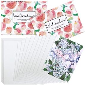 img 4 attached to Pralb 2Pack Watercolor Postcards, High-Quality 5x7 inch Watercolor Postcards, 100lb Cold Pressed Paper, Including Peach Painting Box, Great for Valentine's Day, Teacher's Day, Christmas, Thanksgiving Day - 80 Sheets in Total