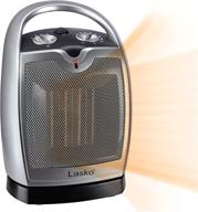 🔥 lasko ceramic portable space heater with adjustable thermostat- widespread oscillation and silver finish for efficient warmth distribution (model 5409) logo