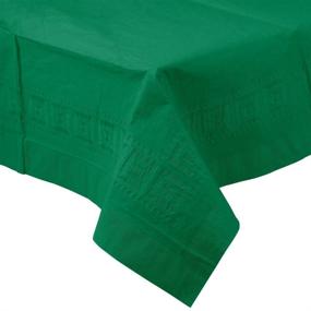 img 3 attached to 🍃 Идеальные зеленые одноразовые скатерти - 2-слойные тканевые и 1-слойные полиэфирные, высотой 0,1 дюйма, шириной 108 дюймов, длиной 54 дюйма (упаковка из 3 штук)