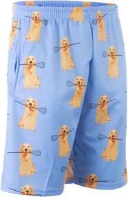 img 2 attached to 🏀 Knee Length Lacrosse Shorts with Deep Pockets - Featuring Golden Retrievers