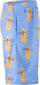 img 1 attached to 🏀 Knee Length Lacrosse Shorts with Deep Pockets - Featuring Golden Retrievers