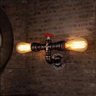 bysun retro industrial steampunk wall sconce - vintage water pipe style wall mounted lamp fixture with 2 lights - e26 wall industrial vintage edison lamp логотип