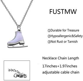 img 2 attached to ⛸️ FUSTMW Skater Necklace: White Enameled Ice Skate Pendant for Figure Skating Enthusiasts - Team Sport Jewelry and Gift