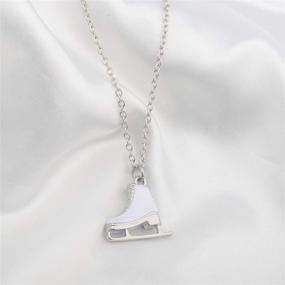 img 3 attached to ⛸️ FUSTMW Skater Necklace: White Enameled Ice Skate Pendant for Figure Skating Enthusiasts - Team Sport Jewelry and Gift