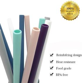 img 2 attached to 🥤 Senneny Set of 6 BPA-Free Silicone Drinking Straws for 30oz and 20oz Tumblers - Reusable Extra Long Straws with Cleaning Brushes - 6 Straight Straws with 6mm Diameter