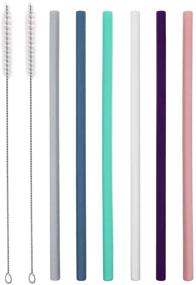 img 4 attached to 🥤 Senneny Set of 6 BPA-Free Silicone Drinking Straws for 30oz and 20oz Tumblers - Reusable Extra Long Straws with Cleaning Brushes - 6 Straight Straws with 6mm Diameter