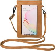 screen leather crossover cellphone shoulder women's handbags & wallets logo