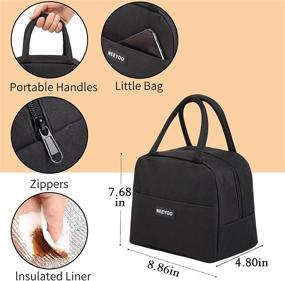 img 3 attached to 👜 Neeyoo Simplicity Lunch Bag for Women: Wide-Open Tote with Long-lasting Insulation