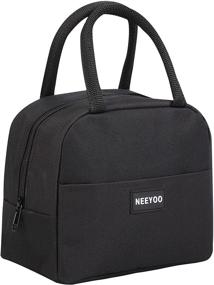 img 4 attached to 👜 Neeyoo Simplicity Lunch Bag for Women: Wide-Open Tote with Long-lasting Insulation