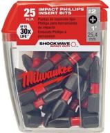 🔧 milwaukee 48-32-4604 shockwave insert bit #2 phillips contractor (25-pack) - high-performance and durable bits for professionals логотип