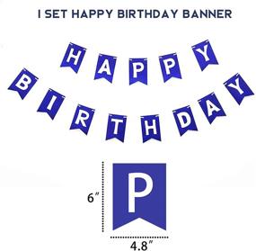 img 2 attached to 🎉 Optimized Birthday Decorations: Blue Happy Birthday Set for Men and Women - Navy Blue and Silver Party Décor for Boys Birthday Celebration