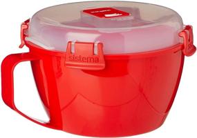 img 4 attached to Sistema Microwave Noodle Bowl | Red 31.7 Oz Noodle Bowl from the Microwave Collection