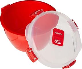 img 3 attached to Sistema Microwave Noodle Bowl | Red 31.7 Oz Noodle Bowl from the Microwave Collection