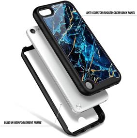 img 2 attached to 📱 E-Began iPod Touch 7 Case with Built-in Screen Protector - Shockproof Marble Design Sapphire