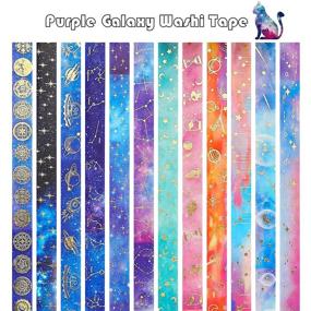 img 3 attached to 🌌 Sodagreen Galaxy Purple Washi Tape - Gold Foil Constellation Washi Masking Tape with Celestial Motifs, Ideal for Bullet Journaling, DIY Crafts & More