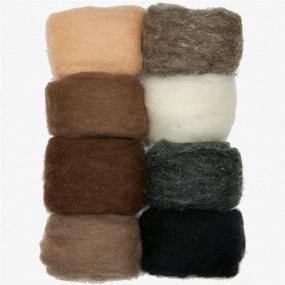 img 3 attached to 🧵 Premium 8-Pack Natural Earth Tone Wool Roving for Needle Felting - 80g