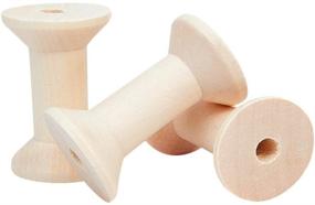 img 4 attached to 20PCS Wooden Empty Thread Spools, 1.2” x 2” Natural Wire Weaving Bobbins Blanched Almond, Ideal for Embroidery and Sewing Machines - OLYCRAFT