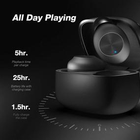 img 2 attached to 🎧 KVK M32 Беспроводные наушники Bluetooth 5.0 - Сенсорное управление, защита IPX от воды, стерео-наушники TWS, встроенный микрофон, премиальное звучание, глубокое сопряжение за один шаг - идеально подходят для спорта, тренировок, черные.