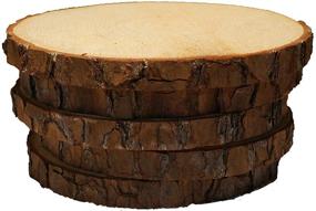 img 3 attached to 5-Pack Assorted Rustic Wood Slices, 7-9 Inches, Unfinished Wooden Discs, Ideal for Wedding Centerpieces, Craft Projects