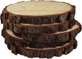 img 2 attached to 5-Pack Assorted Rustic Wood Slices, 7-9 Inches, Unfinished Wooden Discs, Ideal for Wedding Centerpieces, Craft Projects