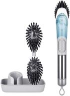 forspeeder soap dispensing dish brush set - kitchen brush with stand, stainless steel handle, dish wand scrub brush with 3 replacement heads for dishes, sink, pot, and pan cleaning logo