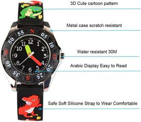 img 2 attached to Venhoo Waterproof Silicone Wristwatches Boys Black