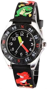 img 4 attached to Venhoo Waterproof Silicone Wristwatches Boys Black