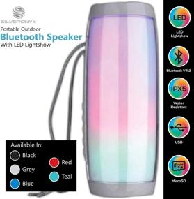 img 3 attached to 🔊 Portable Bluetooth Speaker with Color Lights | SilverOnyx Wireless IPX5 Waterproof Speakers | Loud Clear HD Stereo Sound, Rich Bass Subwoofer | Built-in Mic | Ideal for Shower, Home, Travel, Pool | Teal