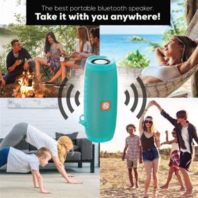img 1 attached to 🔊 Portable Bluetooth Speaker with Color Lights | SilverOnyx Wireless IPX5 Waterproof Speakers | Loud Clear HD Stereo Sound, Rich Bass Subwoofer | Built-in Mic | Ideal for Shower, Home, Travel, Pool | Teal