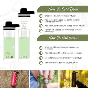 img 1 attached to Tea Spot Everest Tea Tumbler - Travel Bottle with Tea Infuser for Loose Leaf Tea or Iced Coffee - 22oz, Black - Double-Walled Insulated Bottle - Keeps Drinks Hot and Cold for Hours