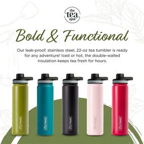 img 3 attached to Tea Spot Everest Tea Tumbler - Travel Bottle with Tea Infuser for Loose Leaf Tea or Iced Coffee - 22oz, Black - Double-Walled Insulated Bottle - Keeps Drinks Hot and Cold for Hours