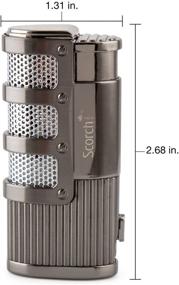 img 3 attached to Scorch Torch Dominator: Powerful Triple Jet Flame Butane Torch Lighter with Punch Cutter - Gunmetal Finish