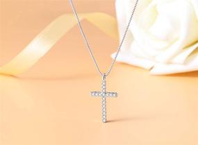 img 1 attached to 📿 SUE'S SECRET Rhinestones Cross Necklace for Women Teen Girls: Black and White Two-Sided Cubic Zirconia Pendant with Exquisite Box - Dainty Jewelry for Her