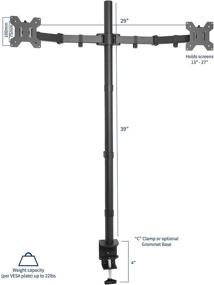 img 3 attached to 🖥️ VIVO Dual Monitor Stand Up Desk Mount: Extra Tall, Fully Adjustable for 27 inch Screens - STAND-V012