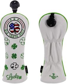 img 4 attached to ➡️ Golf Head Covers Hybrid Headcover for Woods Hybrids Rescue Utility UT with Interchangeable Number Tag - Premium Lucky Clover Design