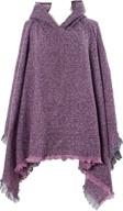 warm and stylish women's plaid oversized hooded poncho blanket with knitted tassels logo