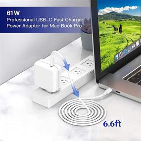 img 3 attached to ⚡️ High-Quality Replacement Charger for MacBook Pro & iPad Pro - 61W USB-C Adapter Power Charger for Mac Book Pro 12 inch 13 inch (2020, 2019, 2018) and Other USB C Devices