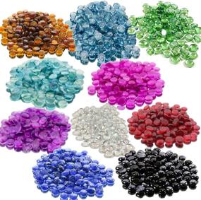 img 1 attached to 🔶 WGV Flat Marbles: Glass Gems for Vase Fillers, Party Table Scatter, Wedding Decoration, Landscaping, Aquarium Decor - Crystal Rocks - Amber (2 Pounds, Approx 200 pcs)