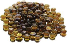 img 2 attached to 🔶 WGV Flat Marbles: Glass Gems for Vase Fillers, Party Table Scatter, Wedding Decoration, Landscaping, Aquarium Decor - Crystal Rocks - Amber (2 Pounds, Approx 200 pcs)