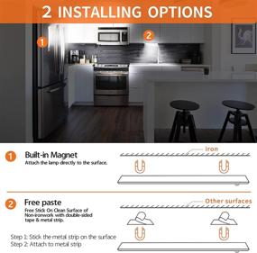 img 2 attached to 🔦 Otdair 54LED Motion Sensor Closet Lights 2Pack: Rechargeable Battery Under Cabinet Night Lighting with Ultra Thin Magnetic Design - Ideal Wireless Lights for Kitchen, Stairs, Bedroom, Cold