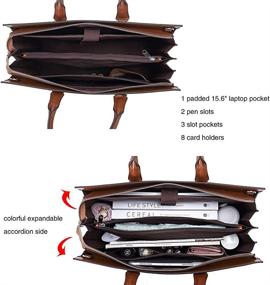 img 2 attached to CLUCI Briefcase Leather Business Shoulder Laptop Accessories in Bags, Cases & Sleeves