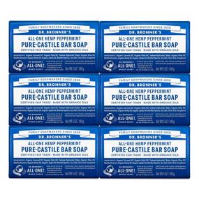 img 4 attached to Organic Peppermint Pure-Castile Bar Soap by Dr. Bronner’s - 5 oz (6-Pack) - Gentle and Moisturizing for Face, Body, and Hair - Biodegradable, Vegan, Cruelty-Free, Non-GMO