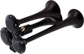 img 2 attached to 🚛 Vixen Horns VXH3114LB: Super Loud Truck/Car Train Horn. 3 Black Trumpets. Fits Semi/Pickup/Jeep/RV/SUV. 12v Vehicle Must-Have!