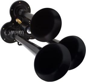 img 1 attached to 🚛 Vixen Horns VXH3114LB: Super Loud Truck/Car Train Horn. 3 Black Trumpets. Fits Semi/Pickup/Jeep/RV/SUV. 12v Vehicle Must-Have!