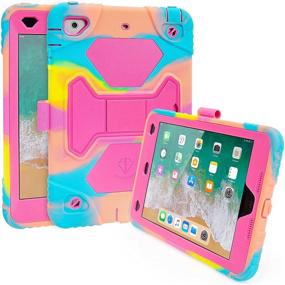 img 3 attached to Shockproof Protective iPad Mini Case for Kids with Pencil Holder & Multi-Angle Adjustable Bracket - 7.9 inch iPad Mini 4/5/2021 (Icecream/Pink)