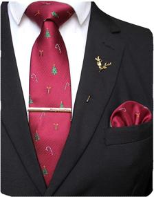 img 4 attached to JEMYGINS Festival Necktie Snowflake Christmas Men's Accessories in Ties, Cummerbunds & Pocket Squares